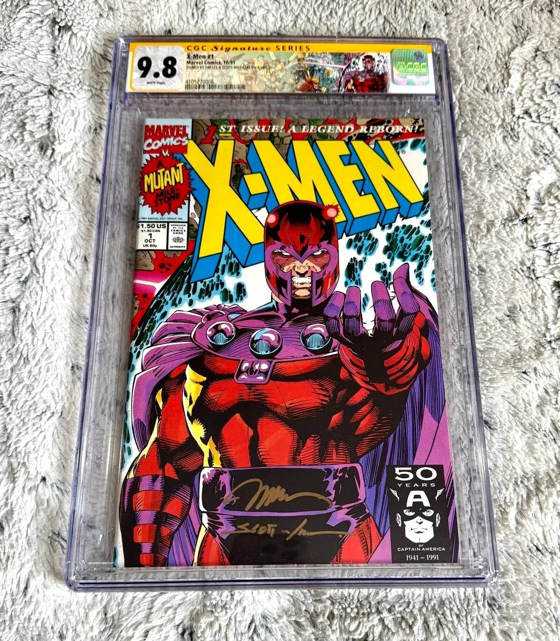 X-MEN #1 CONNECTING COVERS SIGNED JIM LEE, SCOTT WILLIAMS CGC SS 9.8 CLAREMONT