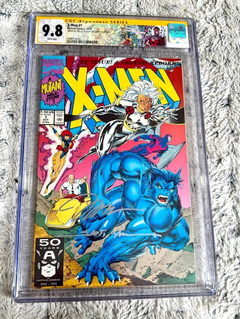 X-MEN #1 CONNECTING COVERS SIGNED JIM LEE, SCOTT WILLIAMS CGC SS 9.8 CLAREMONT
