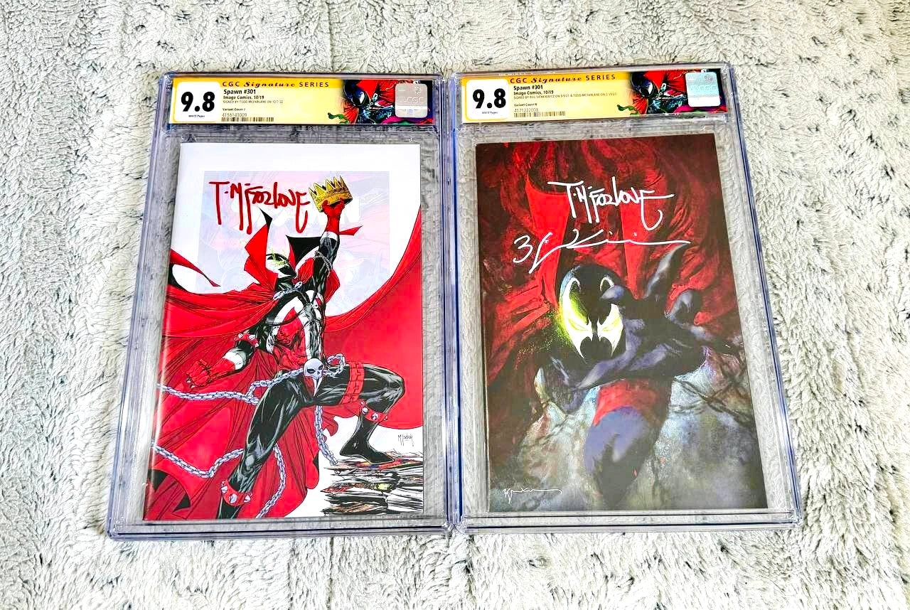 SPAWN #1 RECORD #300 #301 SIGNED MCFARLANE SIENKIEWICZ SCOTT CAMPBELL CGC SS 9.8