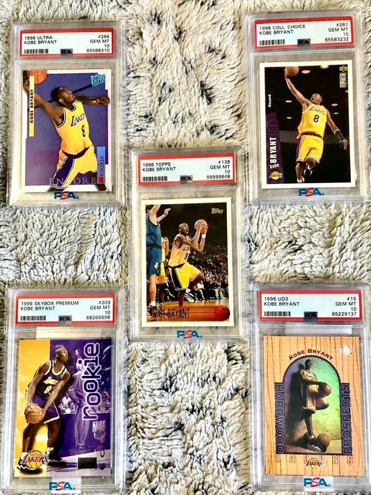 Kobe Bryant 1996 Rookie Collection Topps Upper Deck Fleer Ultra Skybox UD PSA 10