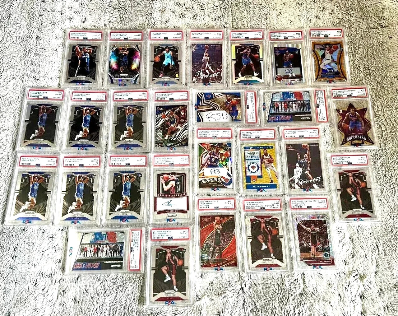 Zion Williamson Ja Morant RJ Barrett Jordan Poole Tyler Herro Rookies PSA 9 10