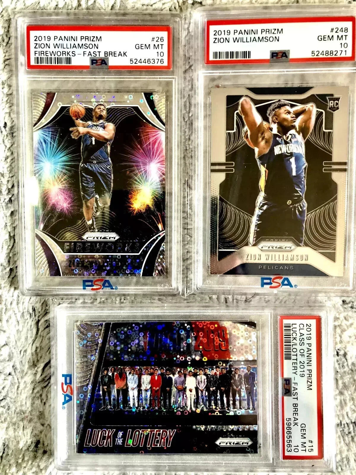 Zion Williamson Ja Morant RJ Barrett Jordan Poole Tyler Herro Rookies PSA 9 10