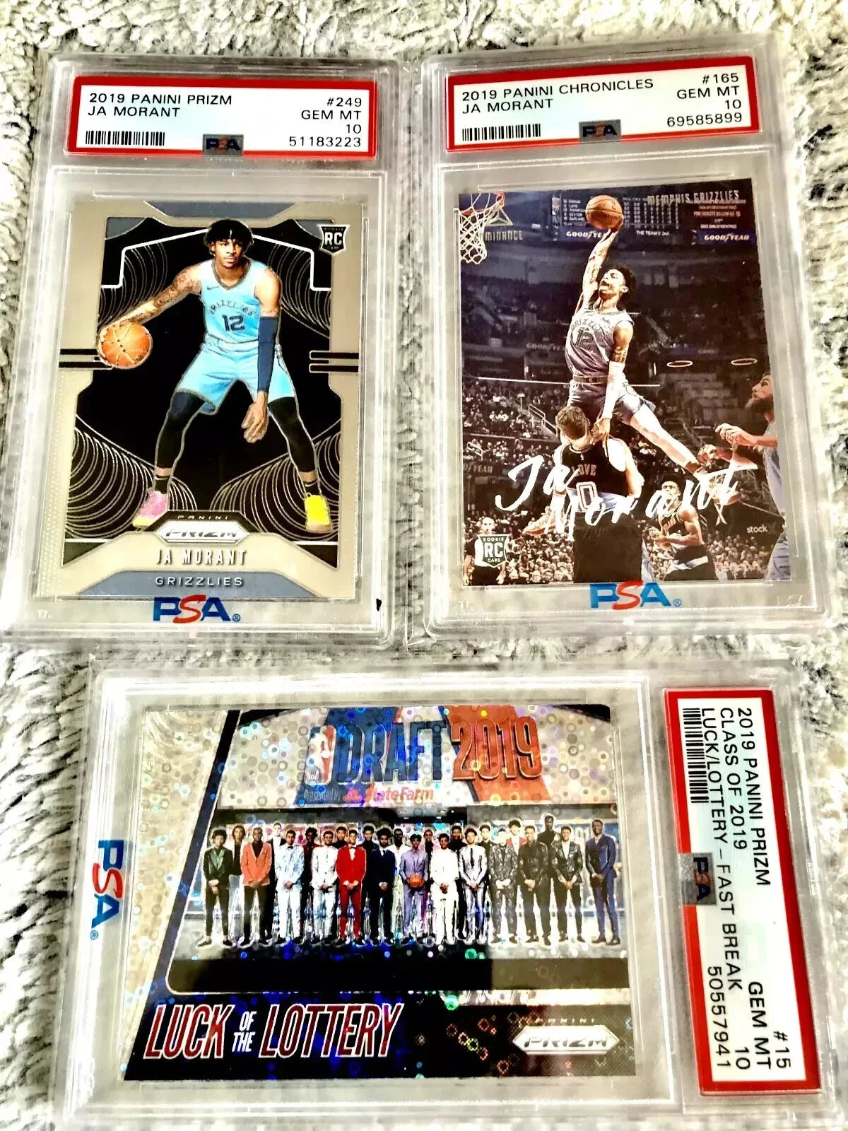 Zion Williamson Ja Morant RJ Barrett Jordan Poole Tyler Herro Rookies PSA 9 10