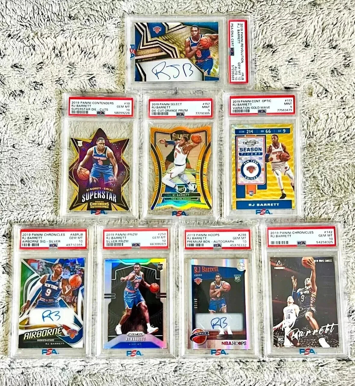 Zion Williamson Ja Morant RJ Barrett Jordan Poole Tyler Herro Rookies PSA 9 10