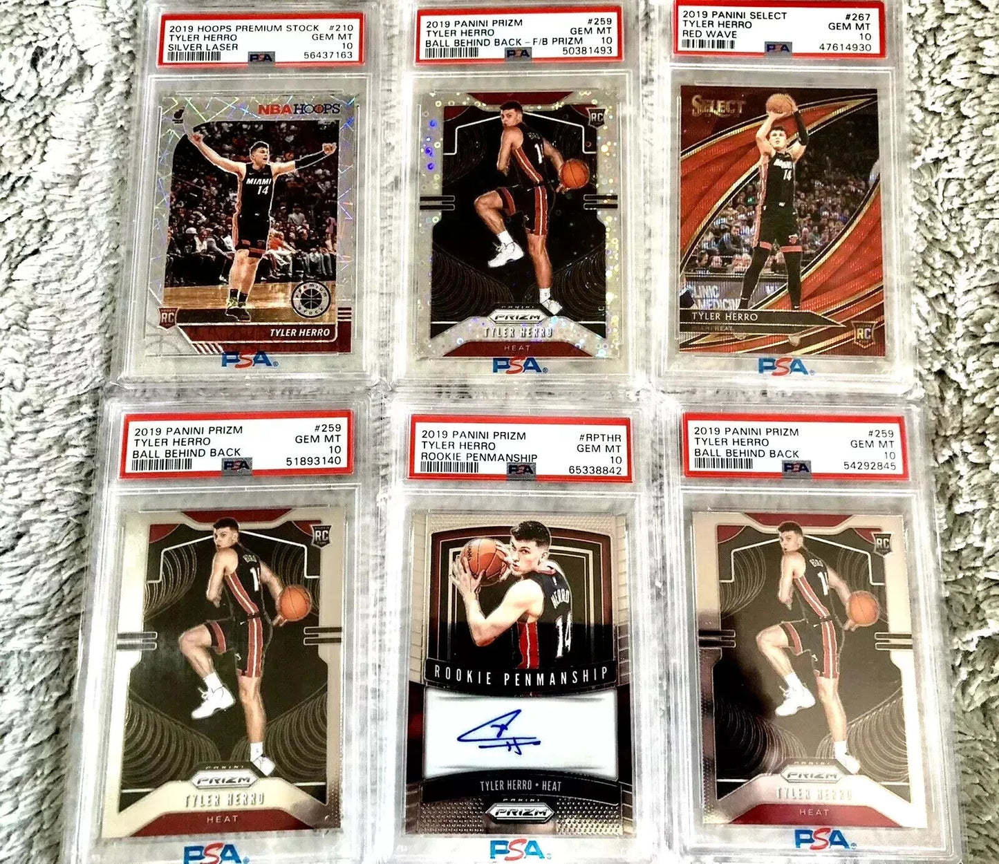 Zion Williamson Ja Morant RJ Barrett Jordan Poole Tyler Herro Rookies PSA 9 10