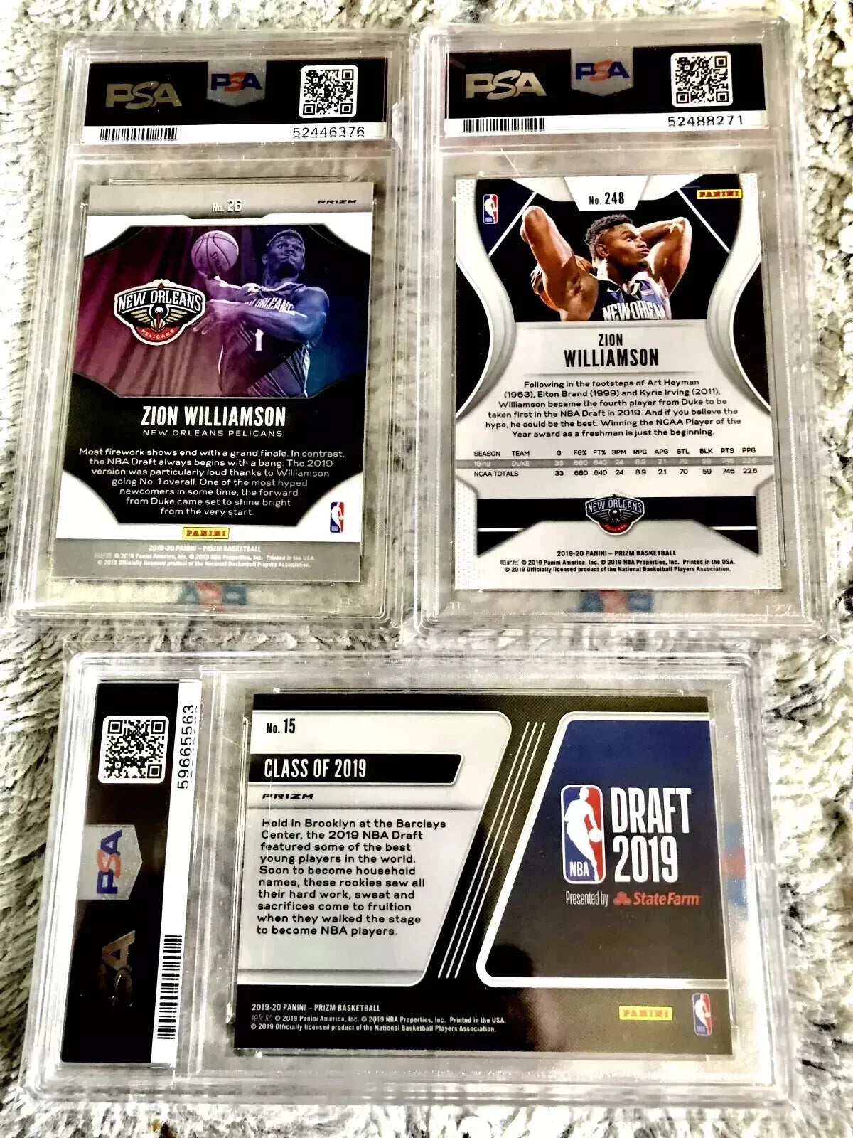 Zion Williamson Ja Morant RJ Barrett Jordan Poole Tyler Herro Rookies PSA 9 10