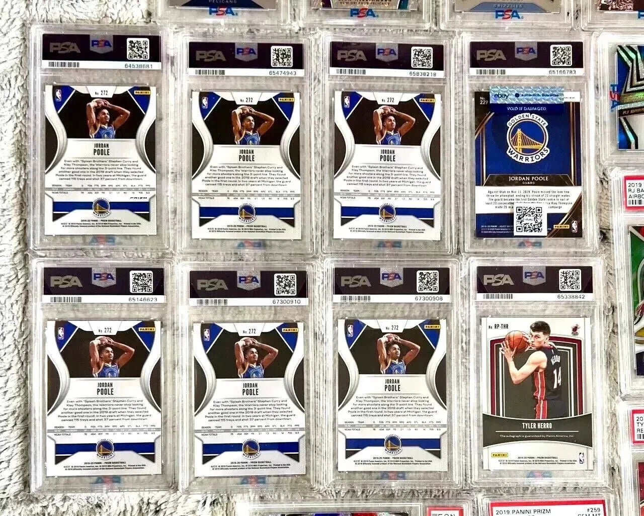 Zion Williamson Ja Morant RJ Barrett Jordan Poole Tyler Herro Rookies PSA 9 10