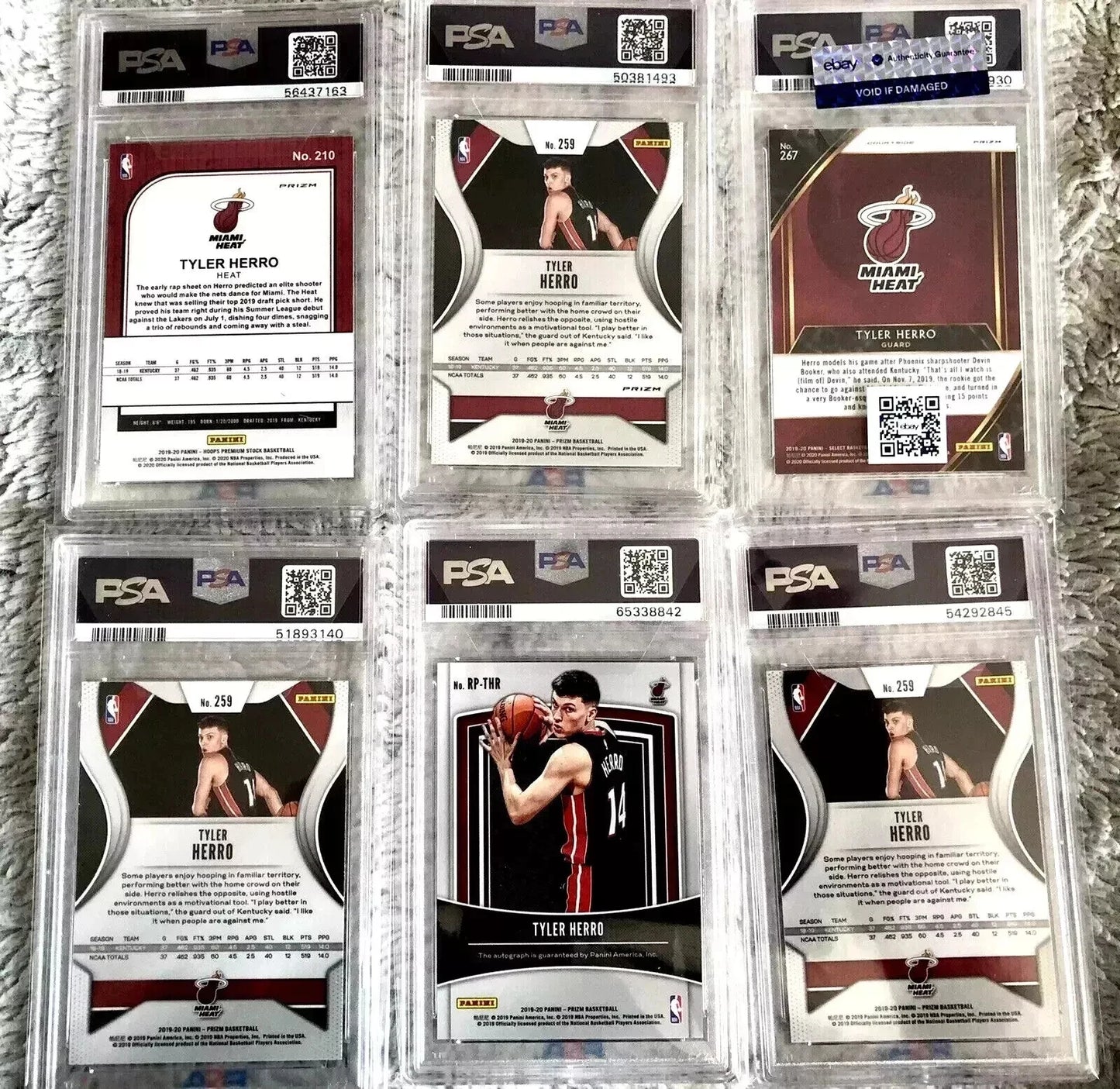 Zion Williamson Ja Morant RJ Barrett Jordan Poole Tyler Herro Rookies PSA 9 10