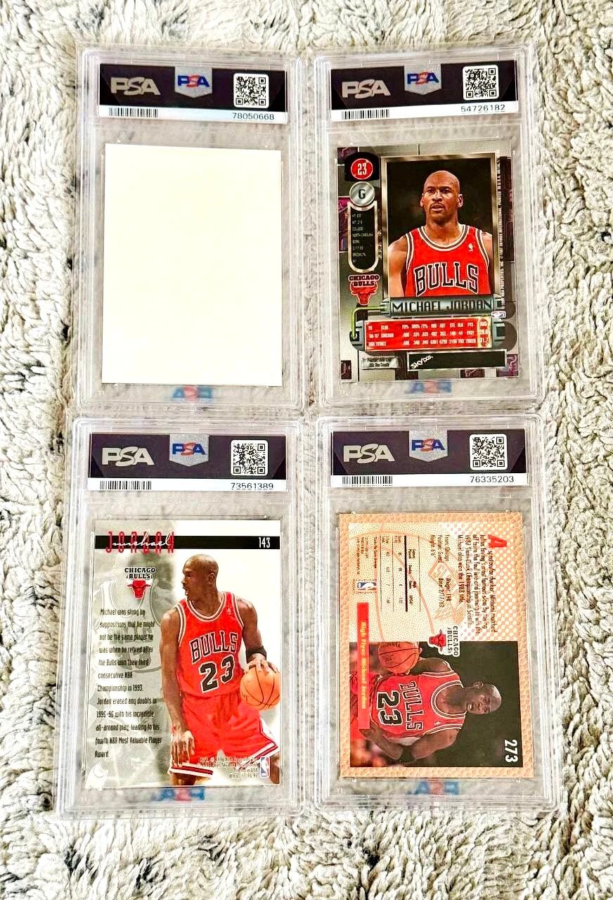 MICHAEL JORDAN SKYBOX METAL UNIVERSE #23 + FLEER + ULTRA + NIKE SPACE JAM PSA 9