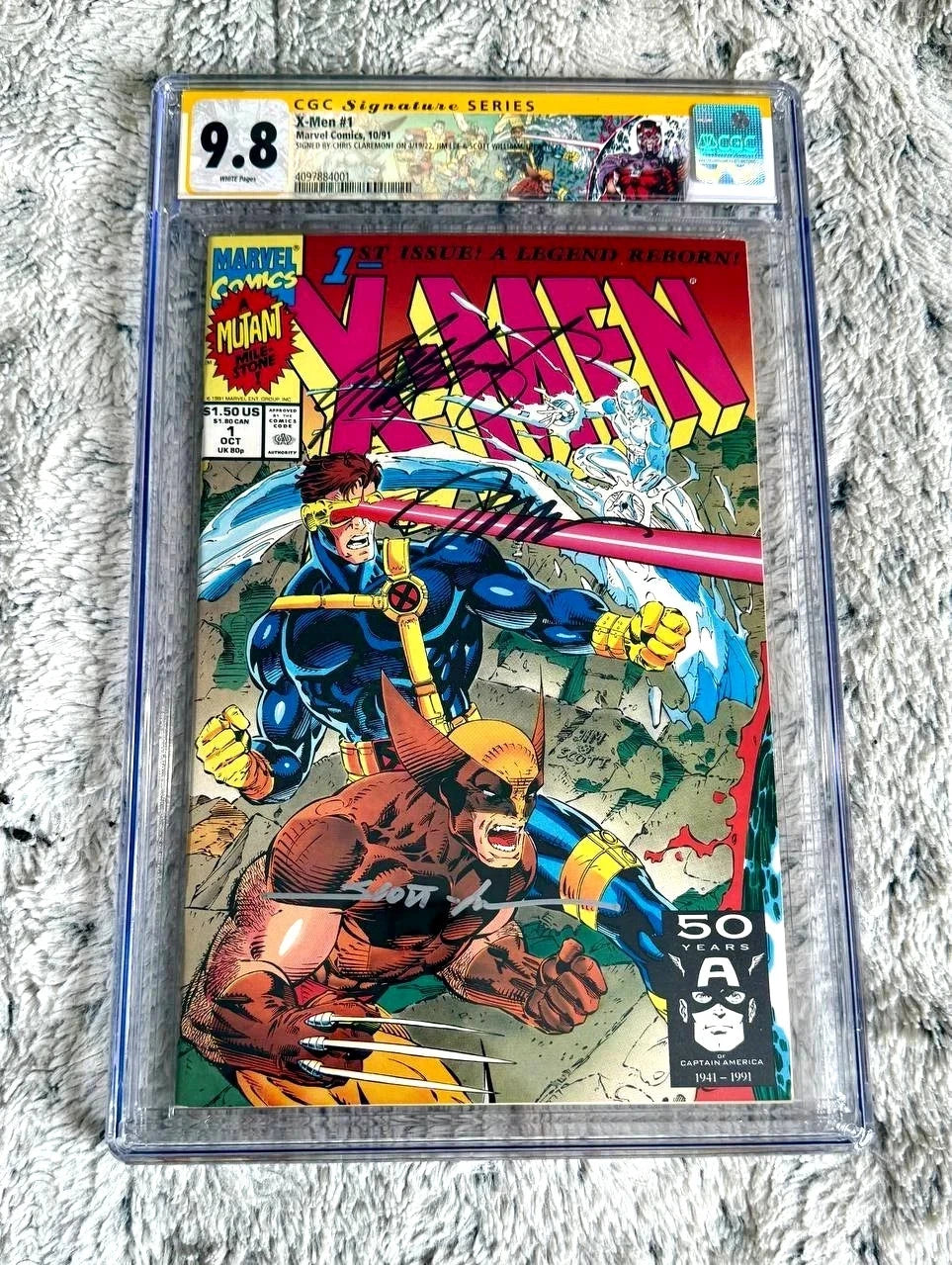 X-MEN #1 CONNECTING COVERS SIGNED JIM LEE, SCOTT WILLIAMS CGC SS 9.8 CLAREMONT