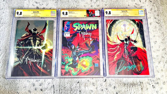SPAWN #1 RECORD #300 #301 SIGNED MCFARLANE SIENKIEWICZ SCOTT CAMPBELL CGC SS 9.8
