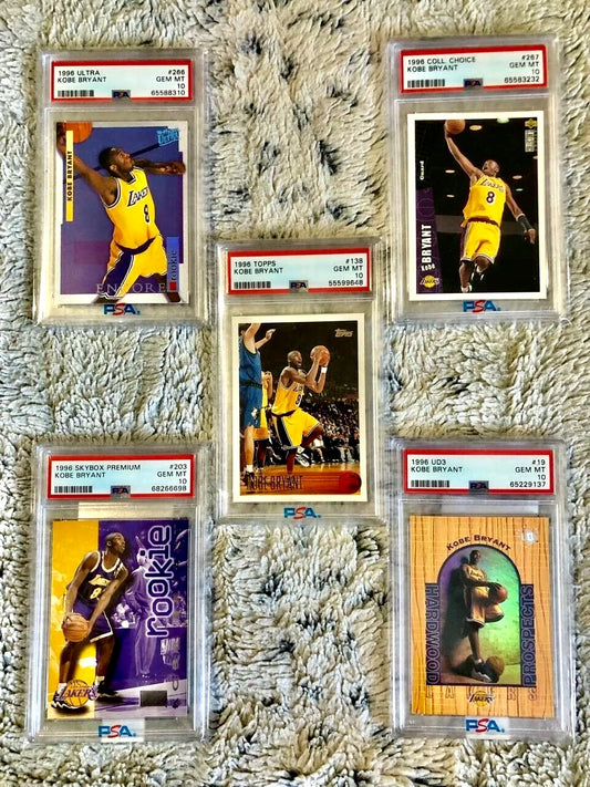 Kobe Bryant 1996 Rookie Collection Topps Upper Deck Fleer Ultra Skybox UD PSA 10